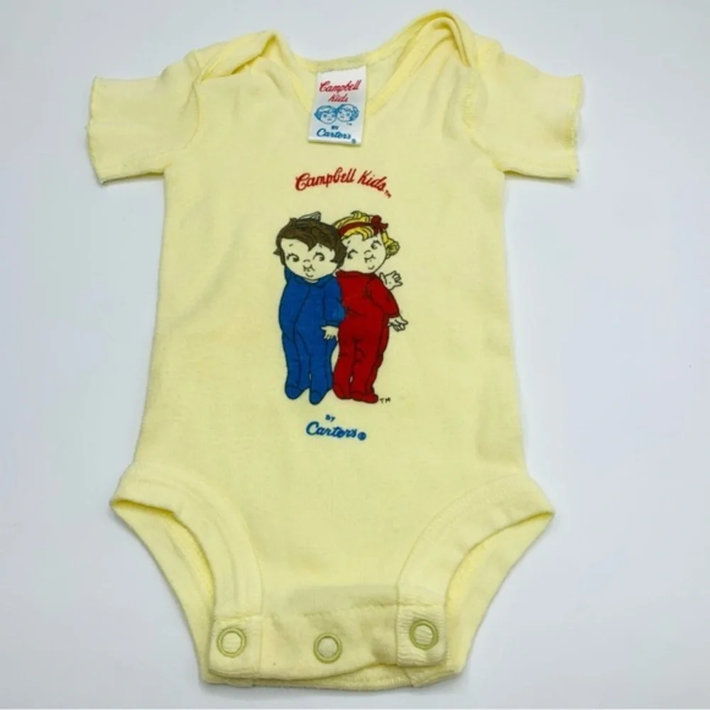 Rare Vintage 1986 Campbell Kids by Carter's Yellow Onesie Small to 11lbs